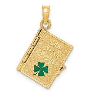 1 LEFT!! 14K Yellow Gold Irish Prayer Necklace Charm